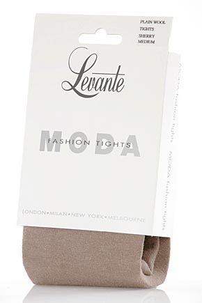 Ladies 1 Pair Levante Plain 100 Denier Wool Tights In 3 Colours Sherry