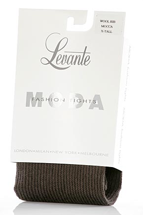 Ladies 1 Pair Levante Rib 100 Denier Wool Tights In 3 Colours Mocca