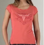 Womens Boat Neck T-Shirt Red