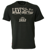 Levis Black T-Shirt with Printed Design