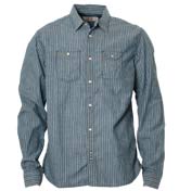 Levis Blue and White Stripe Long Sleeve Shirt