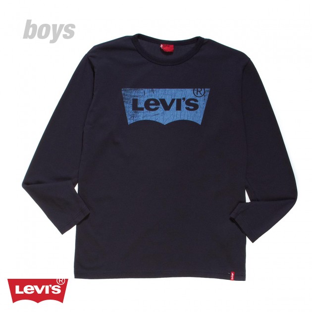 Levis Boys Levis Batlong Long Sleeve T-Shirt - Navy
