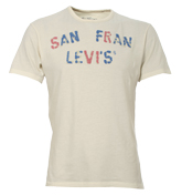 Levis Cream T-Shirt with Printed Design