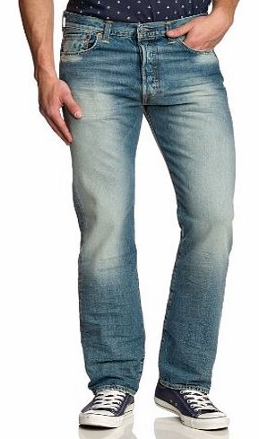 Mens 501 Original Fit Straight Jeans, Blue (Poppy Green), W36/L32
