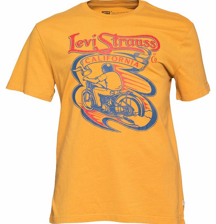 Levi`s Mens Graphic Crew Good T-Shirt Mustard