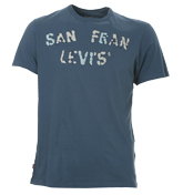 Levis Navy T-Shirt with Printed Design