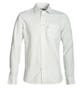 Levis Off White Shirt with Green and