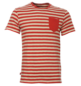 Levis Red and Beige Stripe T-Shirt
