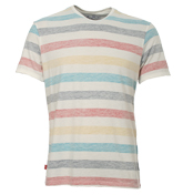 Levis White and Coloured Stripe T-Shirt
