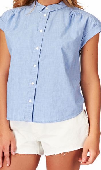 Levis Womens Levis Pleat Short Sleeve Shirt - Bleach