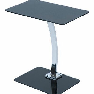 Levv Square Glass Laptop Table - Black