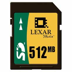 LEXAR 512mb SD Memory Card