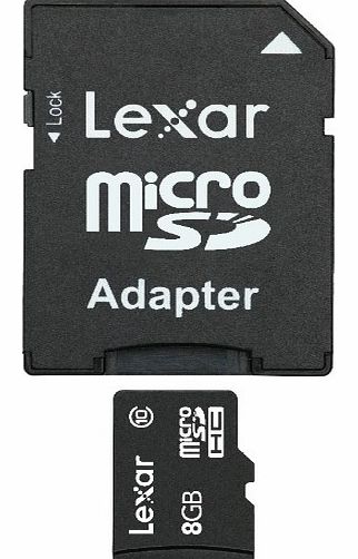 Lexar microSDHC memory card with adapter - 8 GB -