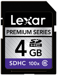 Lexar Premium 100x Secure Digital Card SDHC - 4GB
