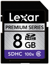 Lexar Premium 100x Secure Digital Card SDHC - 8GB