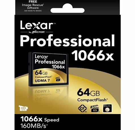 Lexar Professional 64GB 1066x Speed 160MB/s CompactFlash Memory Card
