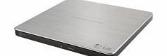 LG Electronics LG GP60NS50 8x USB 2.0 Slimline External DVD Rewriter with M-DISC Media - Silver