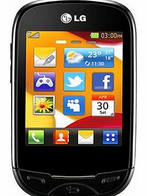 LG T505 Dakota Black Mobile Phone O2 Pay As You Go / Pre-Pay/ PAYG (Including 10 Airtime)