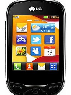 LG T505 Dakota Black Mobile Phone O2 Pay As You Go / Pre-Pay/ PAYG (Including 10 Airtime)