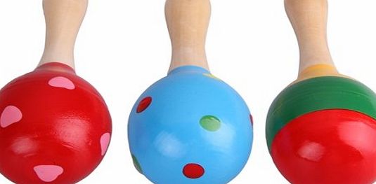lgking supply 2 Wooden Wood Maraca Rattles Shaker Percussion kid Baby Musical Toy Favor