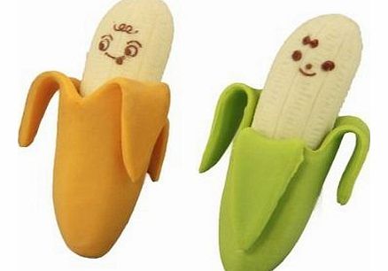 lgking supply 2 x Cute Banana Pencil Rubber Erasers School Office Stationery Kid Children