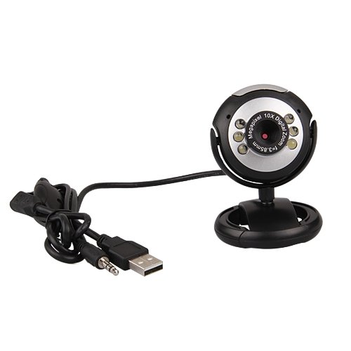 lgking supply 50.0M USB 2.0 6 LED Video Camera Webcam w/ Mic for PC Laptop MSN