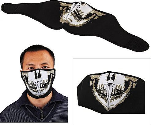 lgking supply Polartec Biker Motorcycle Snowboard Skull Goth Half Face Mask Facemask