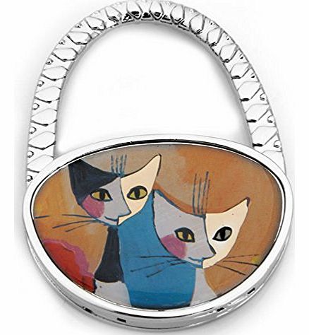 Black White Blue Folding Foldable Cat Handbag Bag Purse Table Hook Hanger Holder