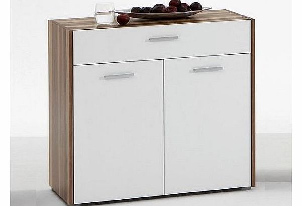 JOHAN -Sideboard Finished in Baltimore Walnut and White with Two Doors and One Drawer by DMF