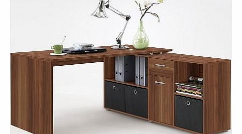 LEXA Corner Home Office Computer Desk Finished in Walnut