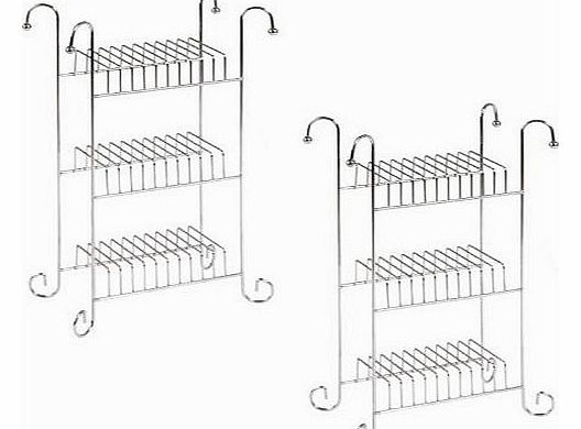 LHS SET OF 2: Chrome CD Storage Rack Unit (Capacity of each unit: 30 CDs)