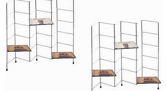 LHS SET OF 2: Zig Zag Chrome CD Storage Rack Unit (Capacity of each unit: 105 CDs)