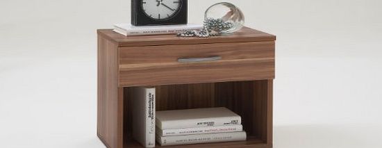 LHS TERNI Modern Bedside Cabinet Coffee Side Table in Walnut Colour by DMF
