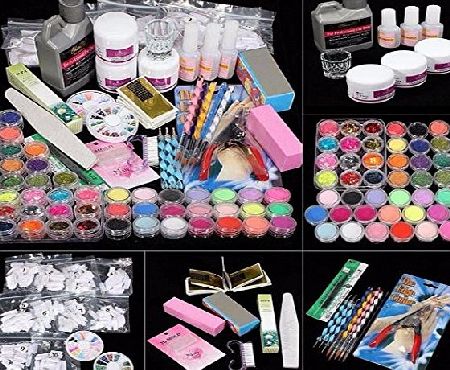 LHWY 21 in 1 Professional Acrylic Glitter Powder French Nail Art Deco Sets