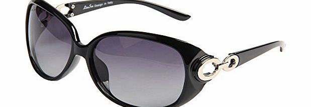 LianSan 2015 Fashion Uv400 Protection metal detail Sunglasses Womens Oversized Sunglasses polarized LSP-590 (Black)