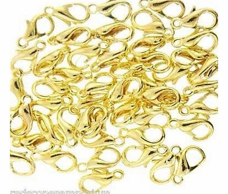 Libbyshouse 50 Gold Plated Lobster Clasps Jewellery Findings 10mm