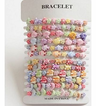 Set Of 12 Childrens Bracelets - Ideal For Party Bags
