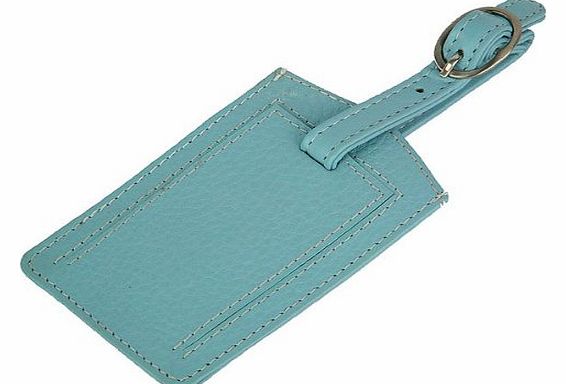 Lichfield Leather Leather Luggage Tag By 1642 In Pale Blue
