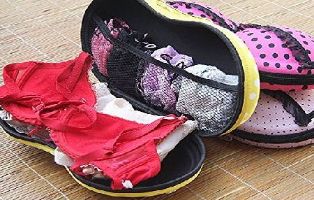 LifeJoy Protect Bra Underwear Lingerie Case Storage Travel Organizer Bag (Blueamp;Plum)