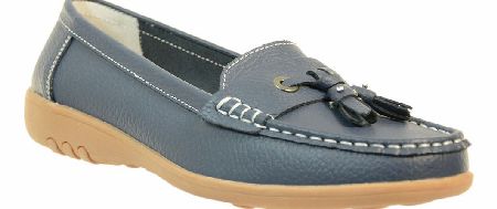 LIFESTYLE BY CUSHION WALK Cassie Navy Leather Casual