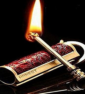 LifeWheel Metal Match Box Personality Waterproof Lighter Gadget Gift Key-ring (Red)