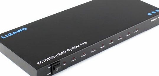 HDMI Splitter 8-way / 8-port 3D 1080p - 1 HDMI source (eg PS4, receivers, players) in parallel or individually 8 appliances (eg TV, projector or monitor) switch