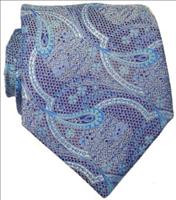 Light Blue Paisley Necktie by Timothy Everest