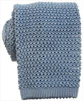 Light Blue Silk Knitted Tie by KJ Beckett