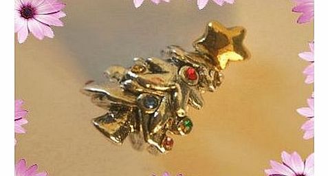 Silver Plated Christmas Tree Charm Bead for Pandora/Troll/Chamilia Style Charm Bracelet