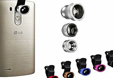 LightHome 3 in 1 180 Degree Fish Eye Lens   Wide Angle   Micro Lens Kit for LG G3 G2 L90 L80 etc-Silver