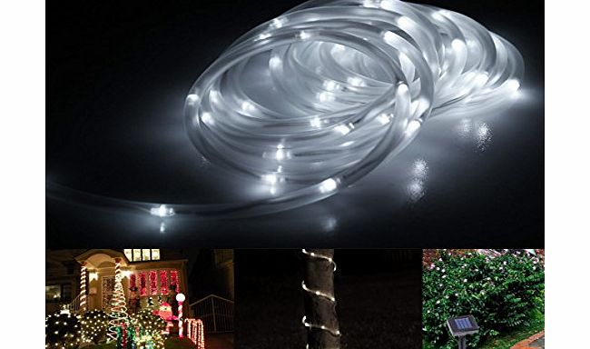 Lighting EVER LE Solar Rope Lights, 7 Meters, Waterproof, 50 LEDs, 1.2 V, Daylight White, Portable, with Light Sensor, Outdoor Rope Lights, Ideal for Christmas, Wedding, Party