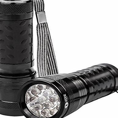 Lighting EVER LE Super Bright LED Flashlights, 14 LED, Waterproof IP44, 3 AAA Batteries Included, Handheld Flahlights, Pack of 2 Units
