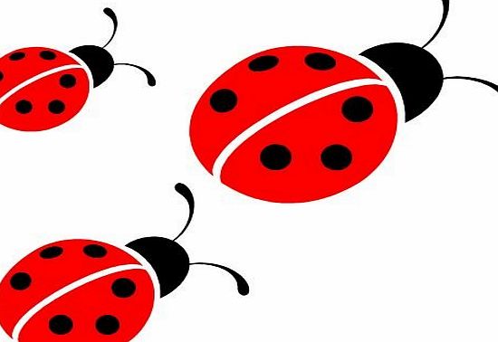 LightningSigns 3 Ladybirds Printed Vinyl Stickers decal,car,window,van