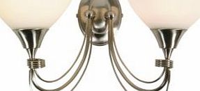 Alfaro Alabaster Brushed Chrome Double Wall Light